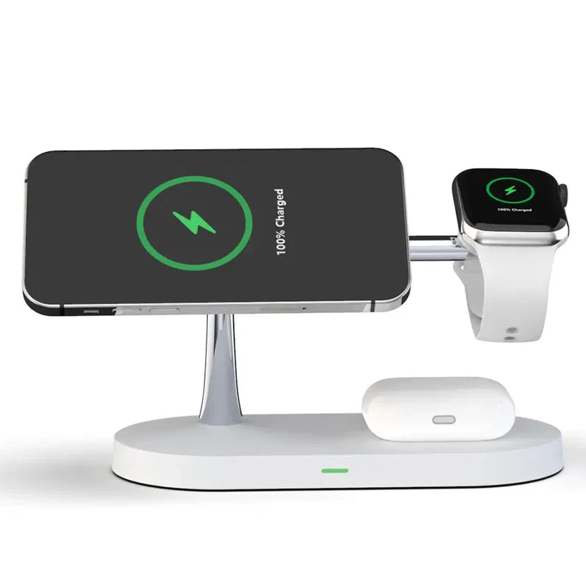 3-In-1 Wireless Charging Station for Smartphone Smartwatch and Earbuds with Night Light