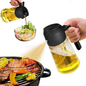 2-in-1 Oil Bottle with Sprayer and Pourer – 470 ml Glass
