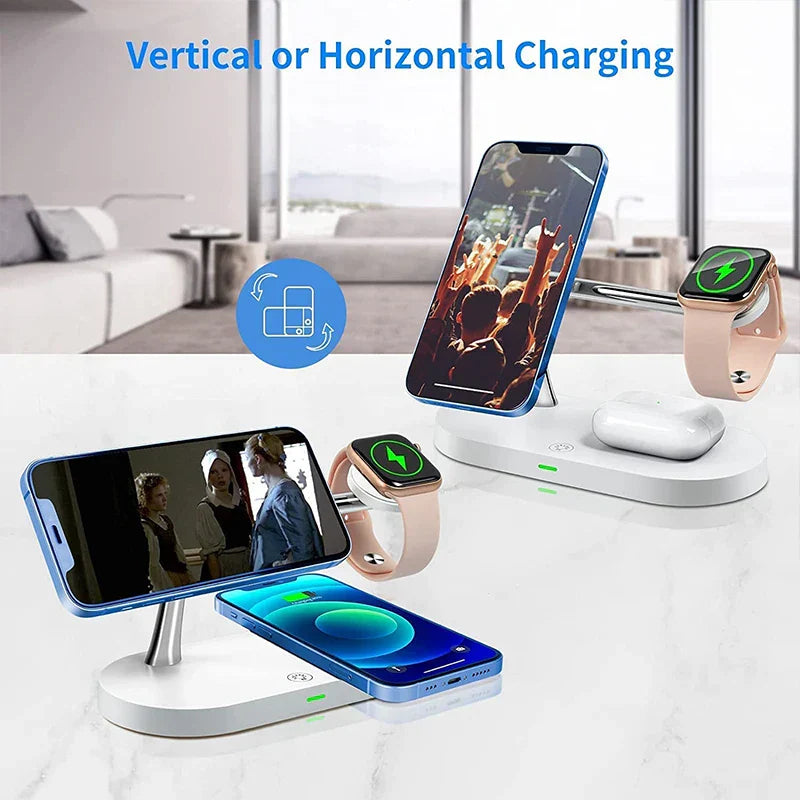 3-In-1 Wireless Charging Station for Smartphone Smartwatch and Earbuds with Night Light